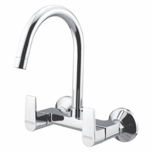 Sink Mixer Wall Mounted with Swinging Spout Chrome